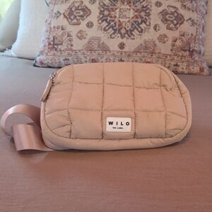 Wilo The Label Quilted Tan Crossbody Bag